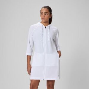 Speedo White Hooded Zip Swim Coverup Dress
